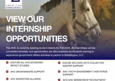 American Horse Council Fall 2025 Internship Opportunities